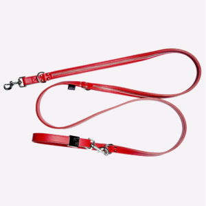 Leather walking dog leash Strada Rosso